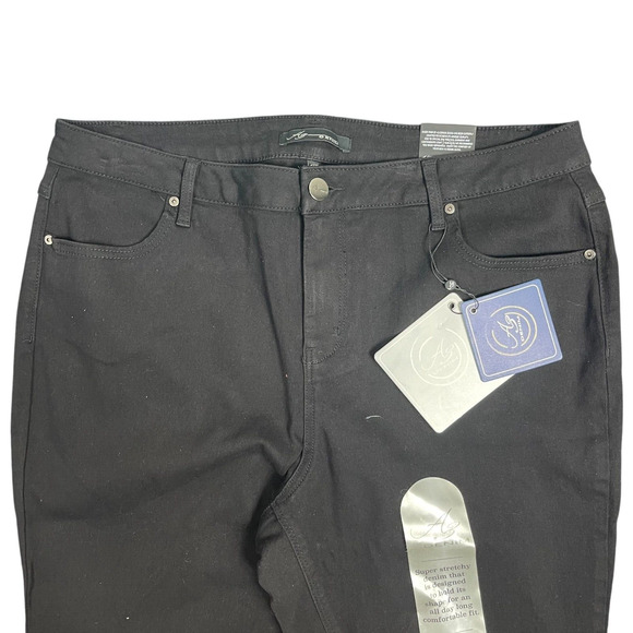 Az Denim Flare Jeans Black Stretch Bell Bottom Comfort 20W Slimming Curvy Boot - Picture 4 of 10